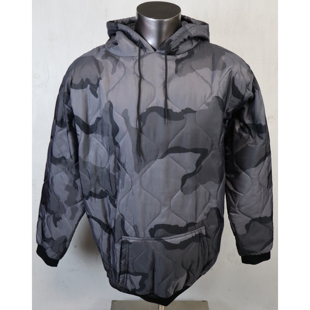 Zero Foxtrot Contraband Camo Quilted Jacket Mens Size L Hooded Full Zip Tacitcal